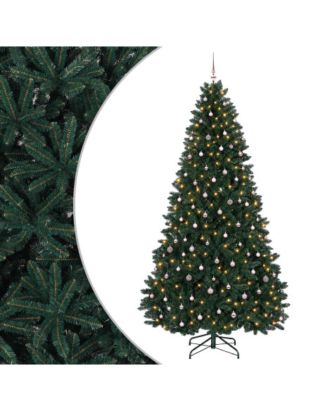 Albero di Natale artificiale verde scuro con palline 300 cm