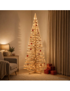Albero di Natale in legno KOTKA 240 cm Legno Massello di Pino