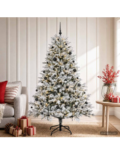 Albero di Natale artificiale con palline 150 cm 150 LED