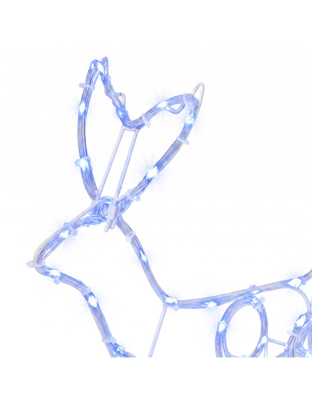 Decorazione natalizia con renna e slitta LOVIISA 240 LED Blu