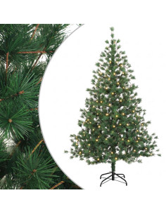 Albero di Natale Artificiale con Rami Pieghevoli 150 cm 150 LED 2