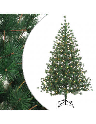 Albero di Natale Artificiale con Rami Pieghevoli 150 cm 150 LED