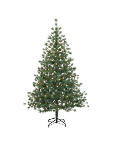 Albero di Natale Artificiale con Rami Pieghevoli 150 cm 150 LED