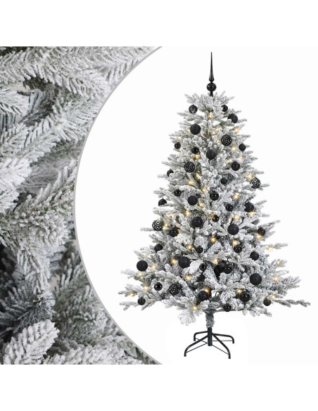 Albero di Natale artificiale con palline 150 cm 150 LED