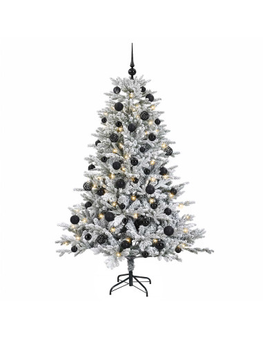 Albero di Natale artificiale con palline 150 cm 150 LED