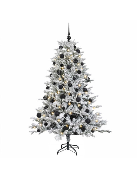 Albero di Natale artificiale con palline 150 cm 150 LED