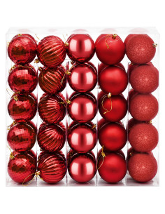 Set di Palline di Natale 50 pz Rosso 8 cm Polistirolo 2
