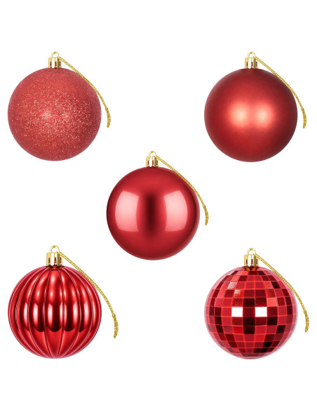 Set di Palline di Natale 50 pz Rosso 8 cm Polistirolo