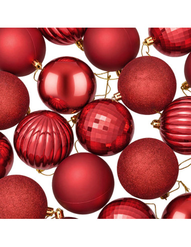 Set di Palline di Natale 50 pz Rosso 8 cm Polistirolo