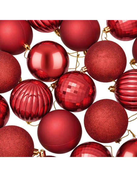 Set di Palline di Natale 50 pz Rosso 8 cm Polistirolo