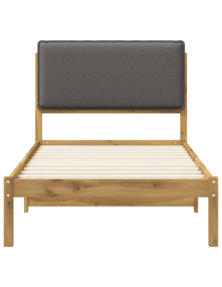 Letto con Testiera Rivestita Bianco lavato e grigio chiaro