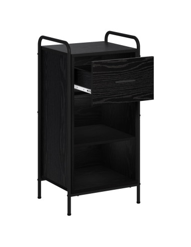 Credenza Rovere Nero 97 x 33 x 81 cm Legno ingegnerizzato