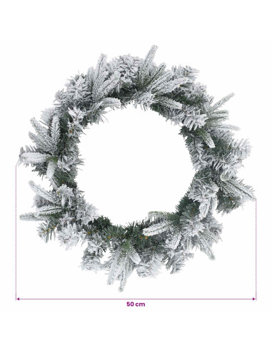 Ghirlanda di Natale Bianco Ø 50 cm PVC e PE