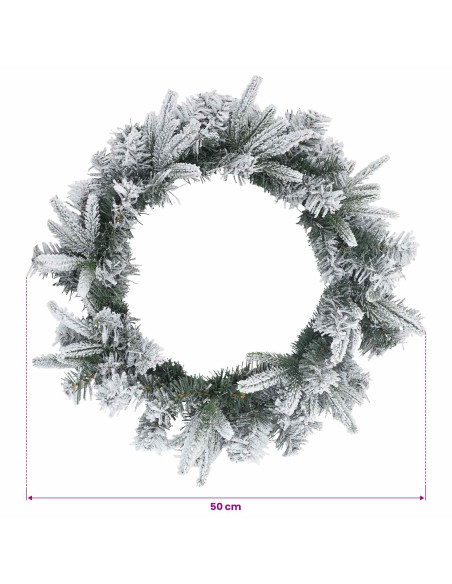 Ghirlanda di Natale Bianco Ø 50 cm PVC e PE