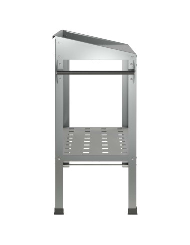 Tavolo da Vaso con Ruote Argento 96 x 50 x 89 cm