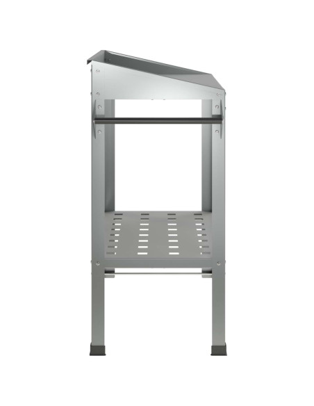 Tavolo da Vaso con Ruote Argento 96 x 50 x 89 cm