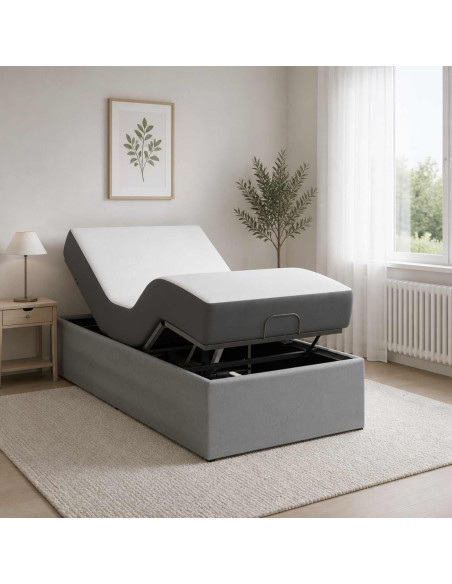 Telaio Letto Elettrico Regolabile Grigio Chiaro