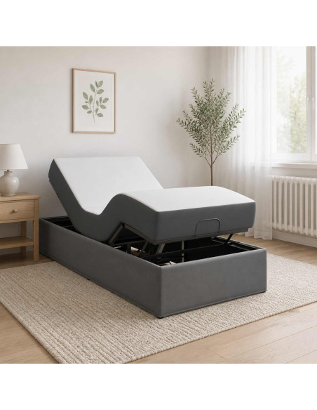 Telaio Letto Elettrico Regolabile Grigio Scuro