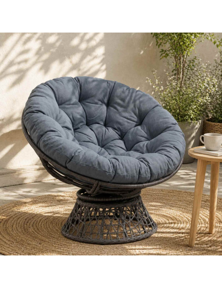 Cuscino per Sedia Papasan VIANEN 100% Poliestere Blu
