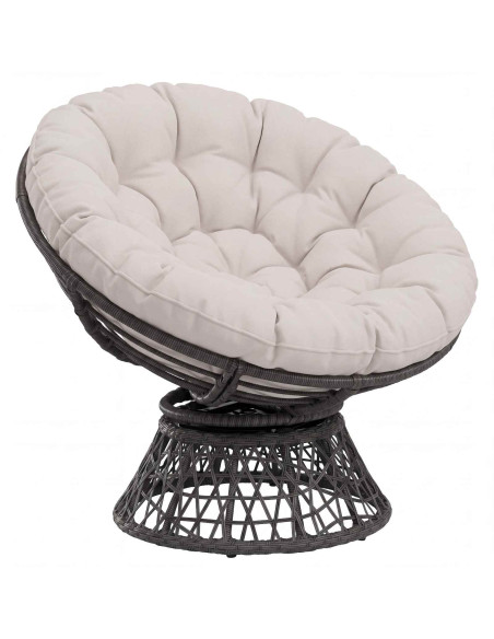 Cuscino per Sedia Papasan VIANEN 100% Poliestere Bianco