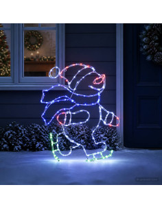 Insegna LED Babbo Natale sui pattini LOVIISA 120 LED