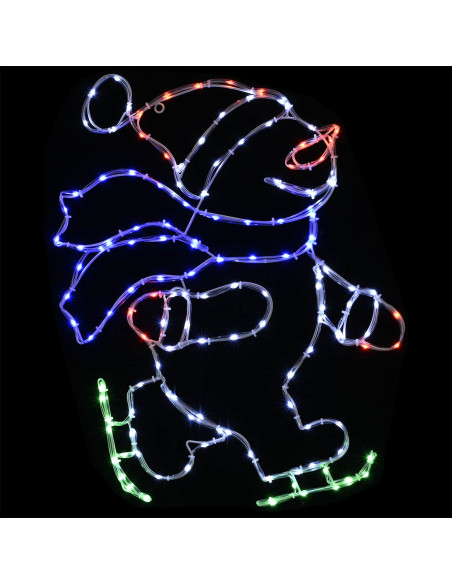 Insegna LED Babbo Natale sui pattini LOVIISA 120 LED