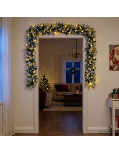 Ghirlanda di Natale Bianco 270 cm PVC 50 LED