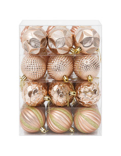 Set di Palline di Natale 36 pz Oro rosa 6 cm Polistirolo 2