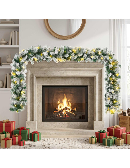 Ghirlanda di Natale Bianco 270 cm PVC 50 LED