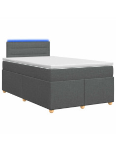 Letto box spring con materasso Grigio Scuro 120 x 200 cm