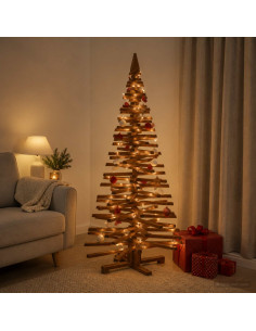 Albero di Natale in legno KOTKA 150 cm Legno Massello di Pino
