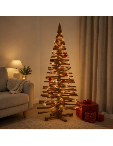 Albero di Natale in legno KOTKA 150 cm Legno Massello di Pino