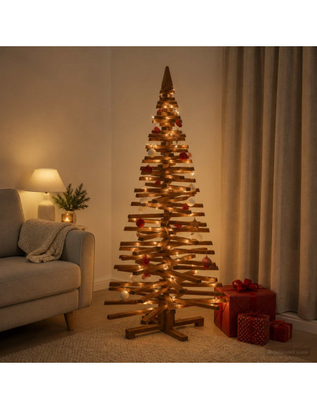 Albero di Natale in legno KOTKA 150 cm Legno Massello di Pino