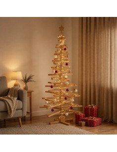 Albero di Natale in legno KOTKA 180 cm Legno Massello di Pino