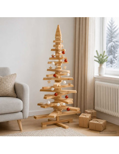 Albero di Natale in legno KOTKA 120 cm Legno Massello di Pino