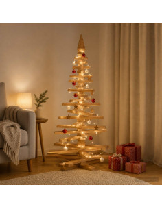 Albero di Natale in legno KOTKA 150 cm Legno Massello di Pino
