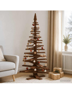 Albero di Natale in legno KOTKA 180 cm Legno Massello di Pino