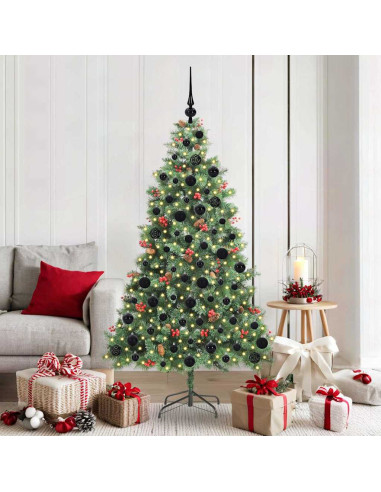 Albero di Natale artificiale 300 LED Bianco caldo PVC e Metallo