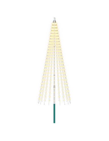 Luci per albero di Natale con picchetti e asta per bandiera