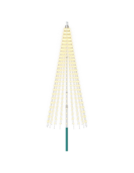 Luci per albero di Natale con picchetti e asta per bandiera