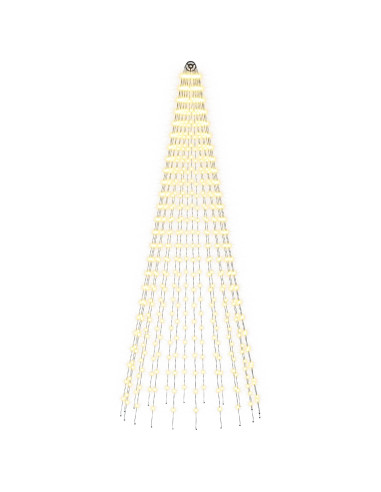 Luci per albero di Natale con picchetti e asta per bandiera