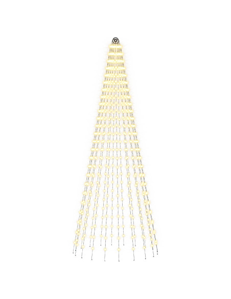 Luci per albero di Natale con picchetti e asta per bandiera