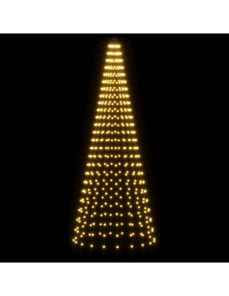 Luci per albero di Natale con picchetti e asta per bandiera