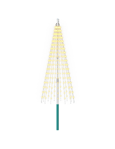 Luci per albero di Natale con picchetti e asta per bandiera
