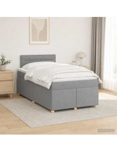 Letto box spring con materasso Grigio Chiaro 120 x 200 cm