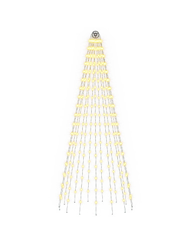 Luci per albero di Natale con picchetti e asta per bandiera