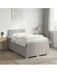 Letto box spring con materasso Grigio Chiaro 120 x 190 cm