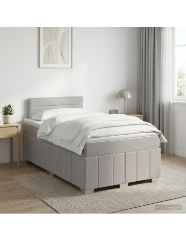 Letto box spring con materasso Grigio Chiaro 120 x 190 cm