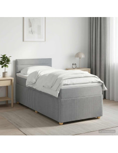 Letto box spring con materasso Grigio Chiaro 100 x 200 cm