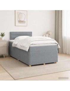 Letto box spring con materasso Grigio Chiaro 120 x 200 cm